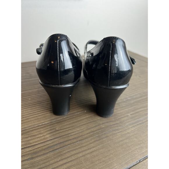 Dansko Shoes Womens 7.5 Bett Black Leather Mary Jane Pump Heels Dark Academia - Picture 5 of 10